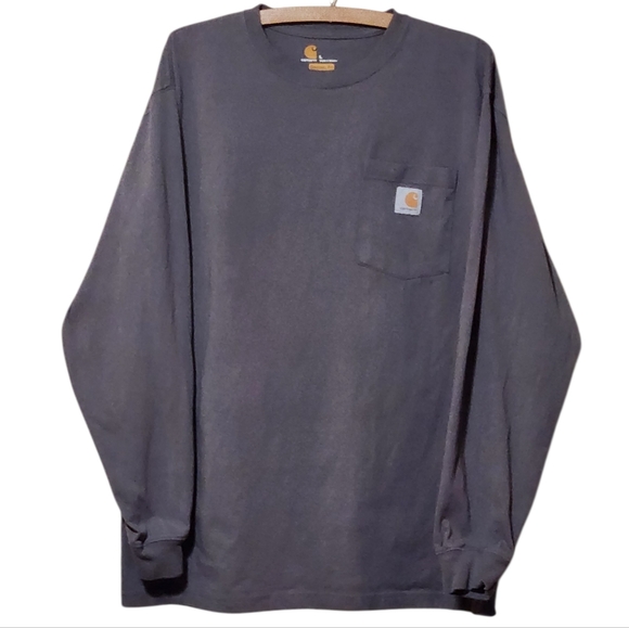 Carhartt Lot x 3 Original Fit Long Sleeve Crewneck Pocket Large - Picture 4 of 13